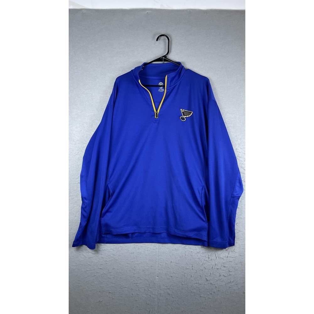 St‎ Louis Blues Jacket Mens 2XL Blue NHL Hockey Quarter Zip Lightweight Pullover